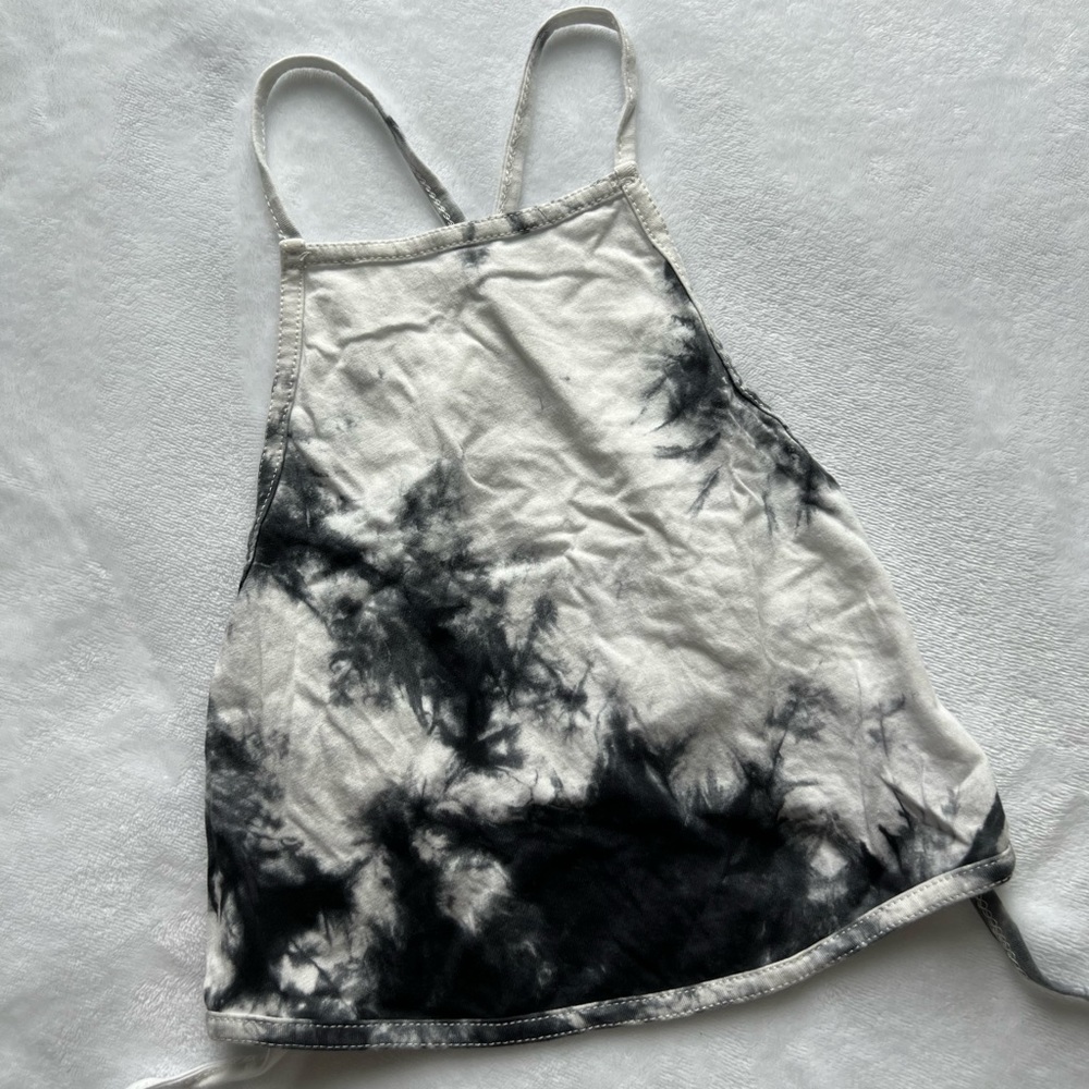 ZAFUL Tie-Dye Tied Open Back Strap Crop Top